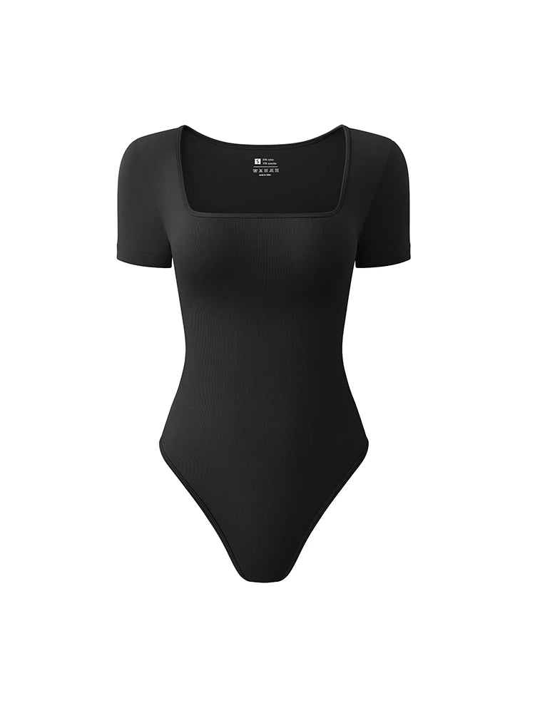 Damen Nahtloser Body mit Kurzen Ärmeln