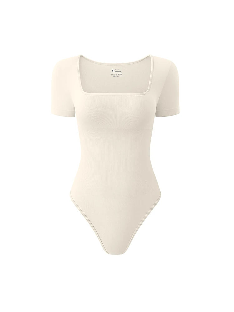 Damen Nahtloser Body mit Kurzen Ärmeln