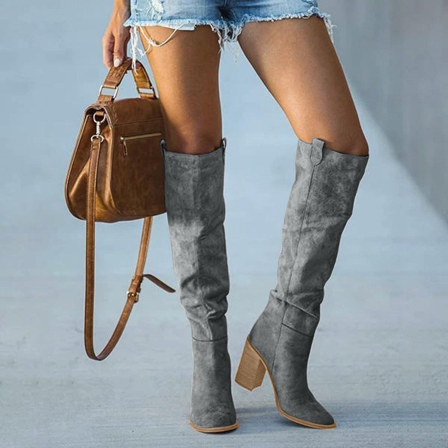Damen Kniehohe Stiefel