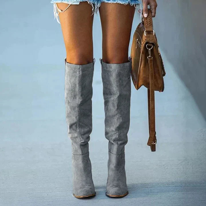 Damen Kniehohe Stiefel
