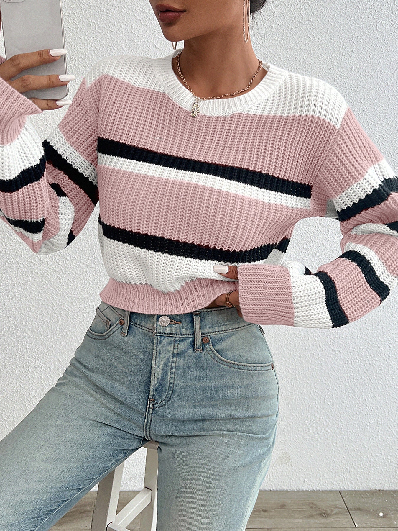 Damen Langarm Pullover