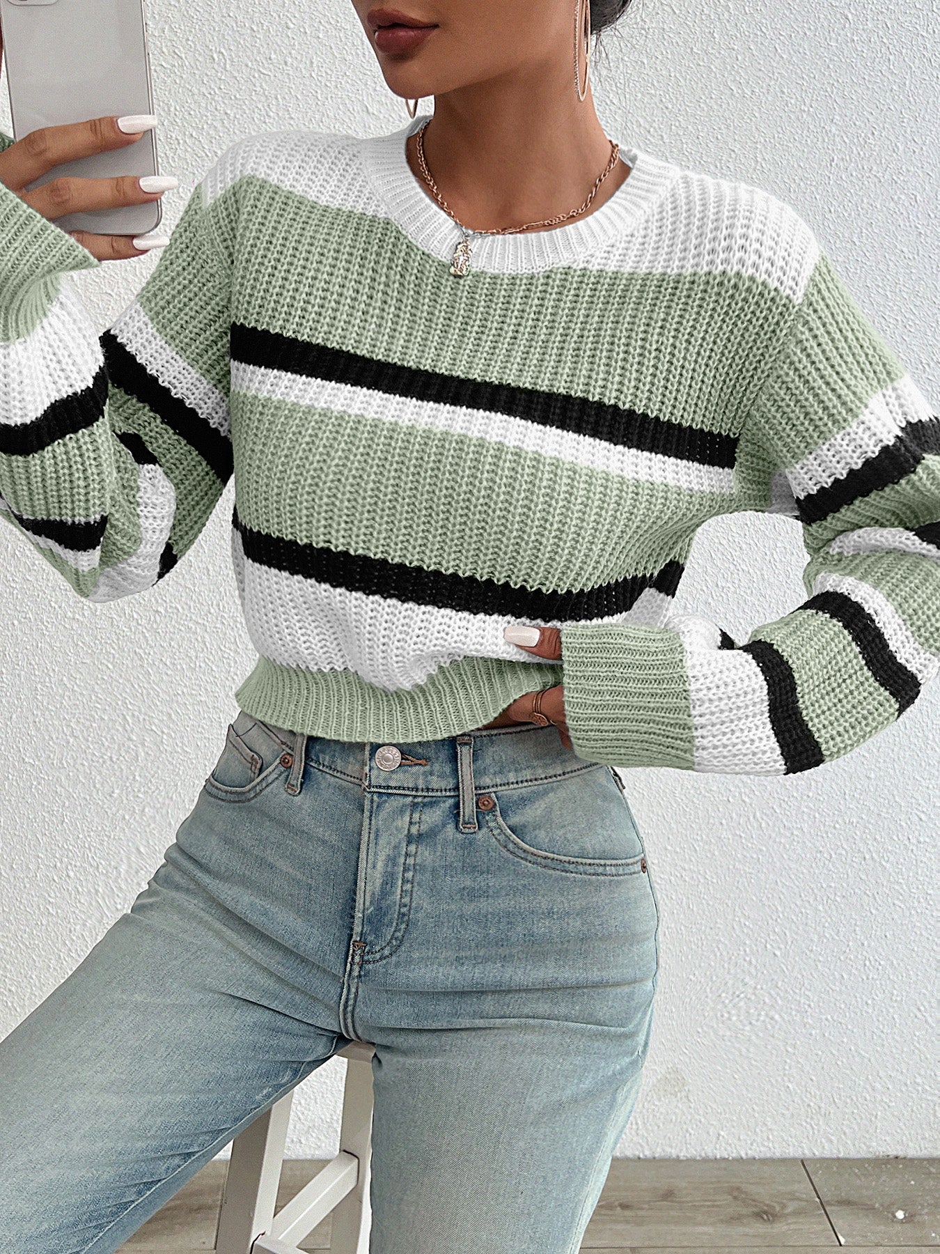 Damen Langarm Pullover