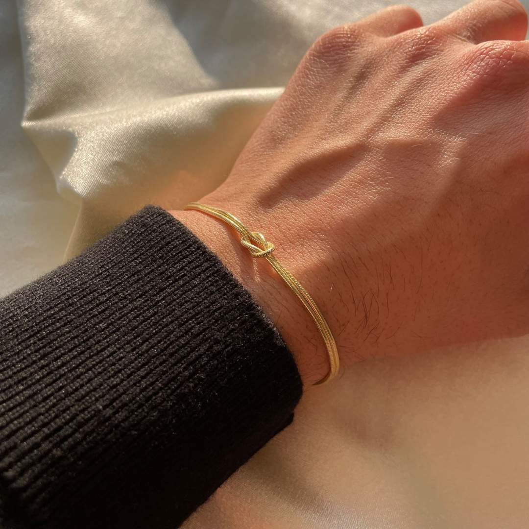 Damen Minimalistisches Knotenarmband Elegant und Verstellbar