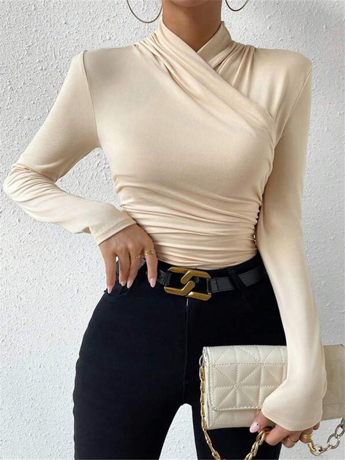 Damen Oberteil mit elegantem Wickeldesign