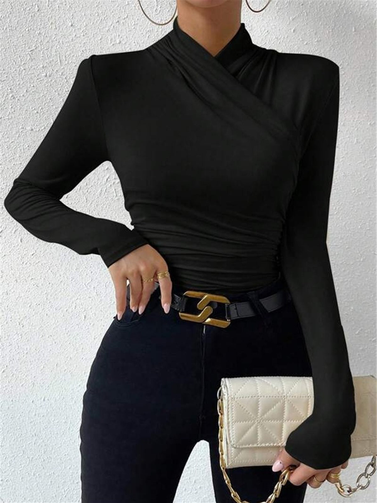 Damen Oberteil mit elegantem Wickeldesign