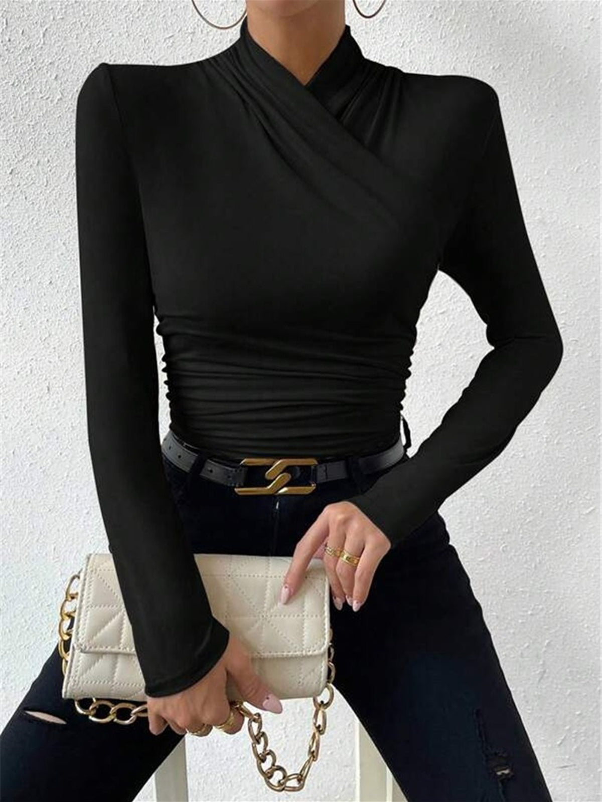 Damen Oberteil mit elegantem Wickeldesign