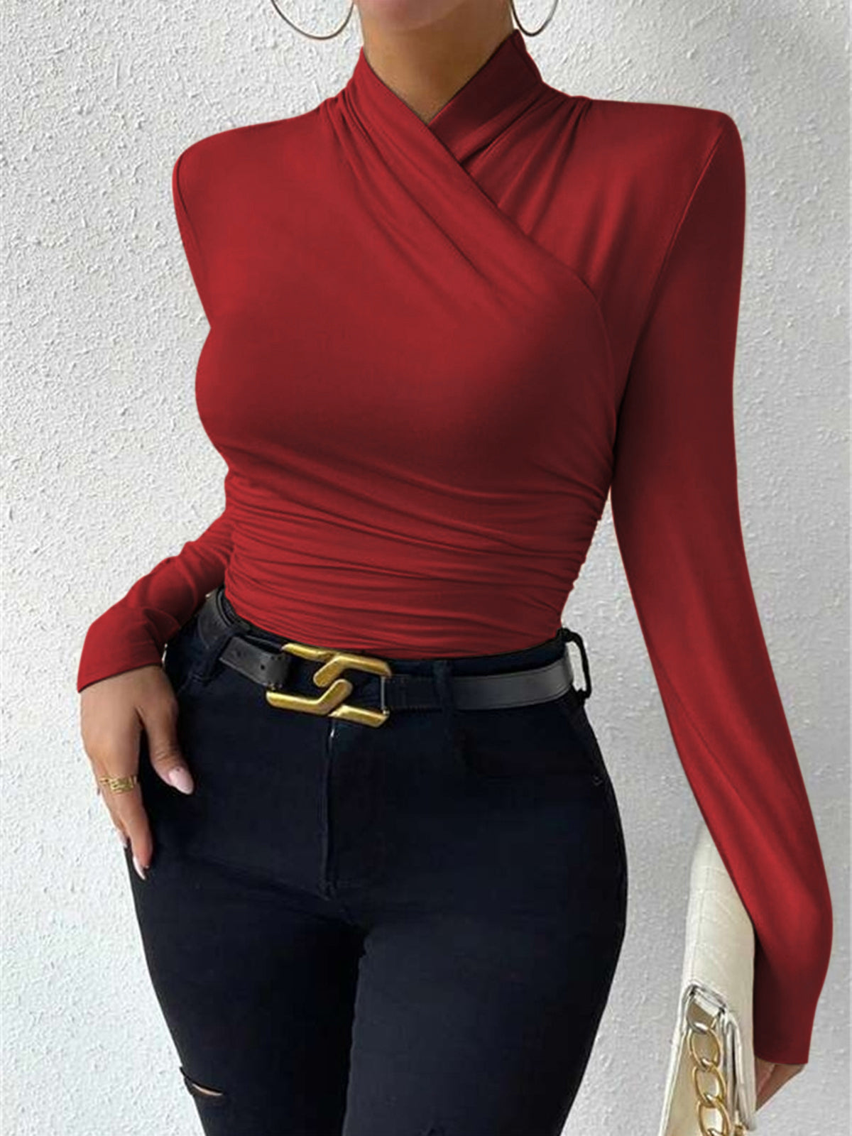 Damen Oberteil mit elegantem Wickeldesign