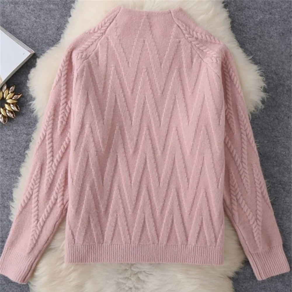 Damen Pullover- und Hosen-Set mit Struktur