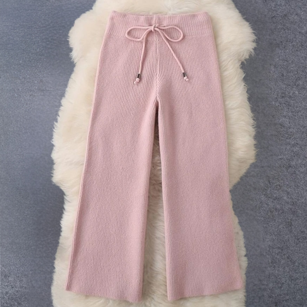 Damen Pullover- und Hosen-Set mit Struktur
