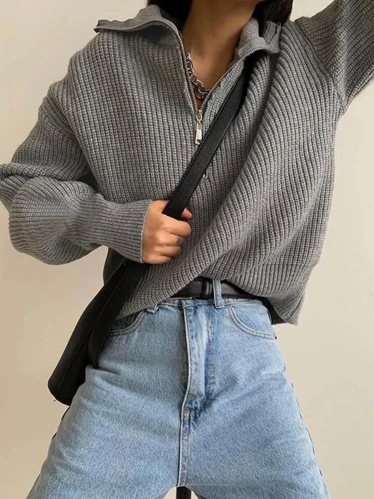 Damen Halbzip-Pullover