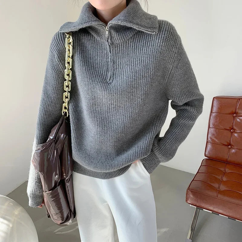Damen Halbzip-Pullover