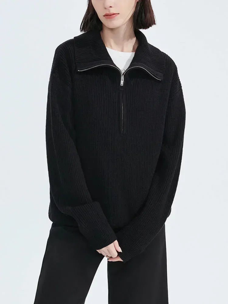 Damen Halbzip-Pullover