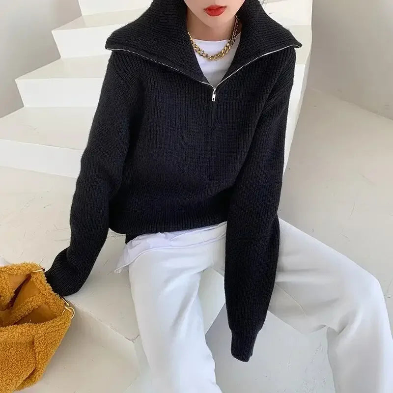 Damen Halbzip-Pullover