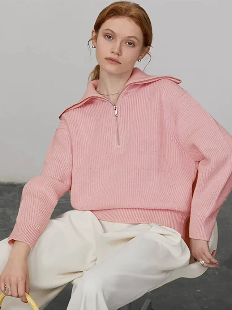 Damen Halbzip-Pullover