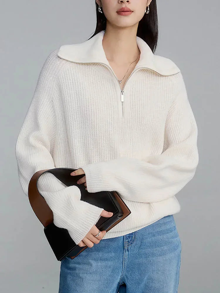Damen Halbzip-Pullover