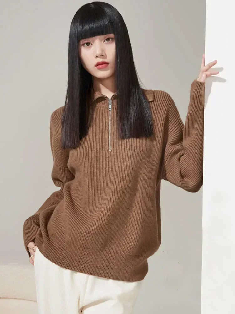 Damen Halbzip-Pullover