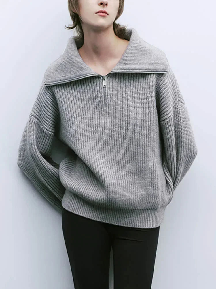 Damen Halbzip-Pullover