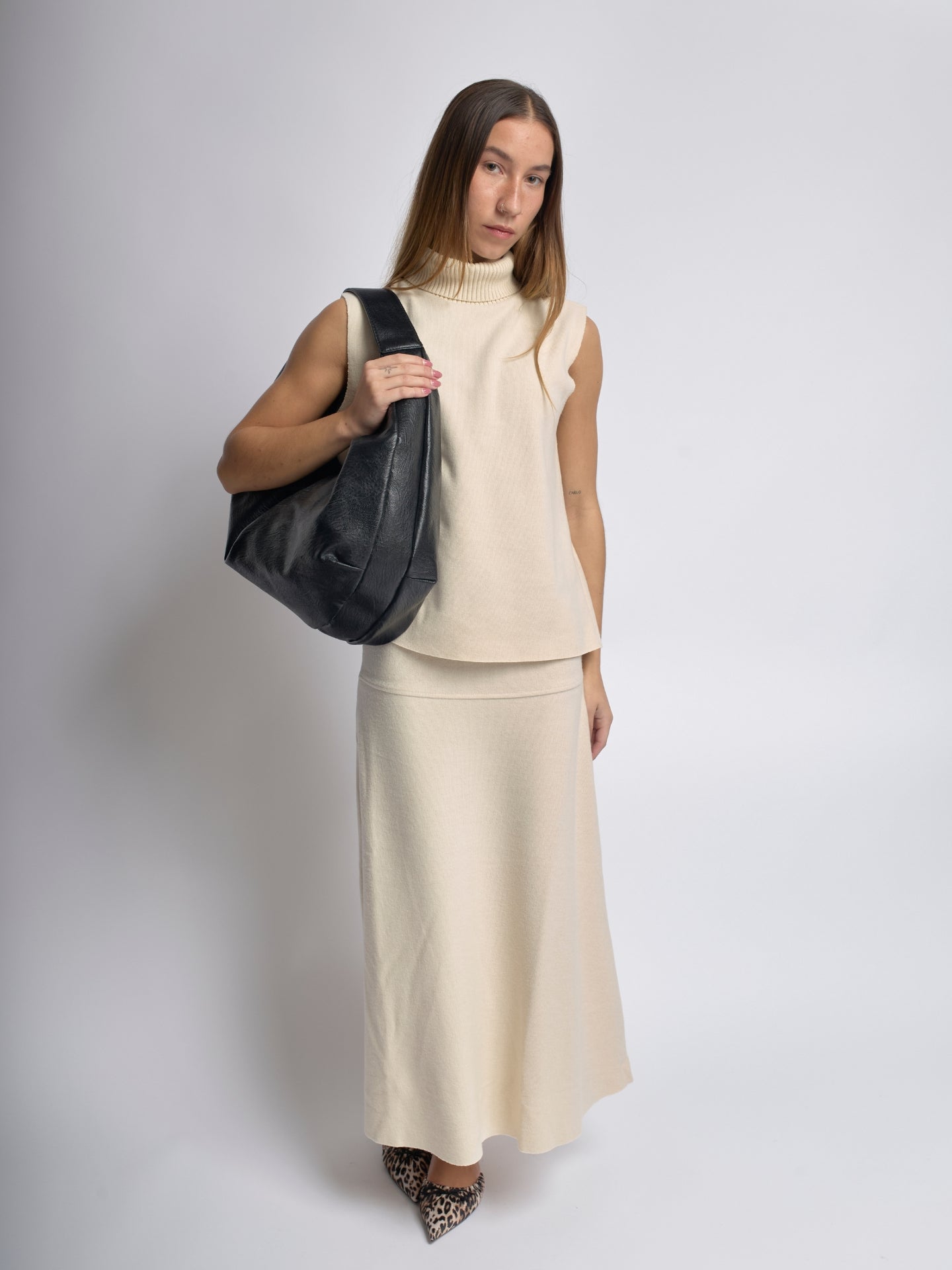 Damen Schultertasche aus veganem Leder