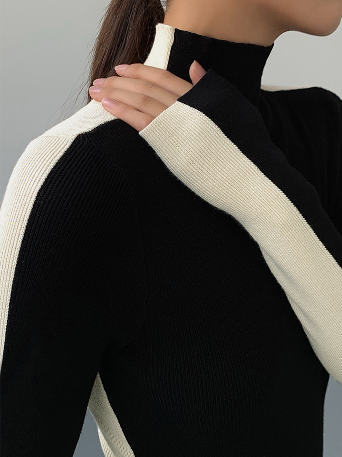 Damen Strickoberteil mit langen Ärmeln
