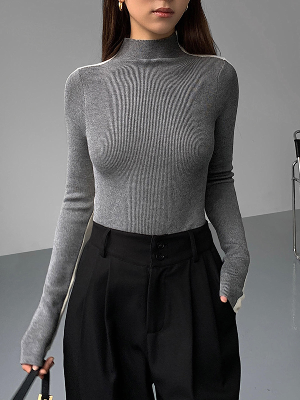 Damen Strickoberteil mit langen Ärmeln