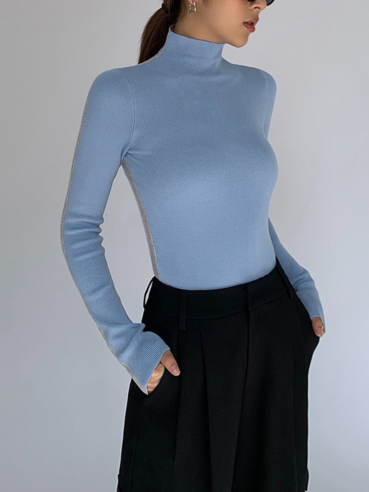 Damen Strickoberteil mit langen Ärmeln