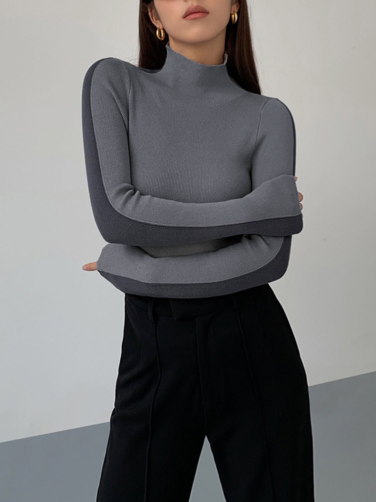 Damen Strickoberteil mit langen Ärmeln
