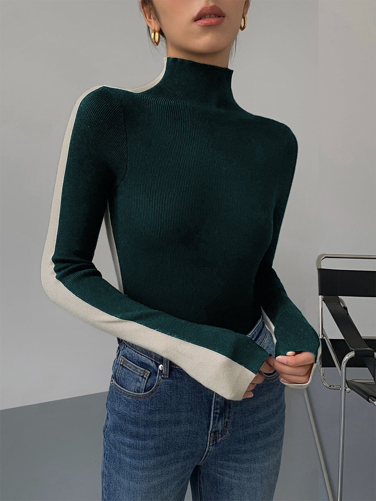 Damen Strickoberteil mit langen Ärmeln