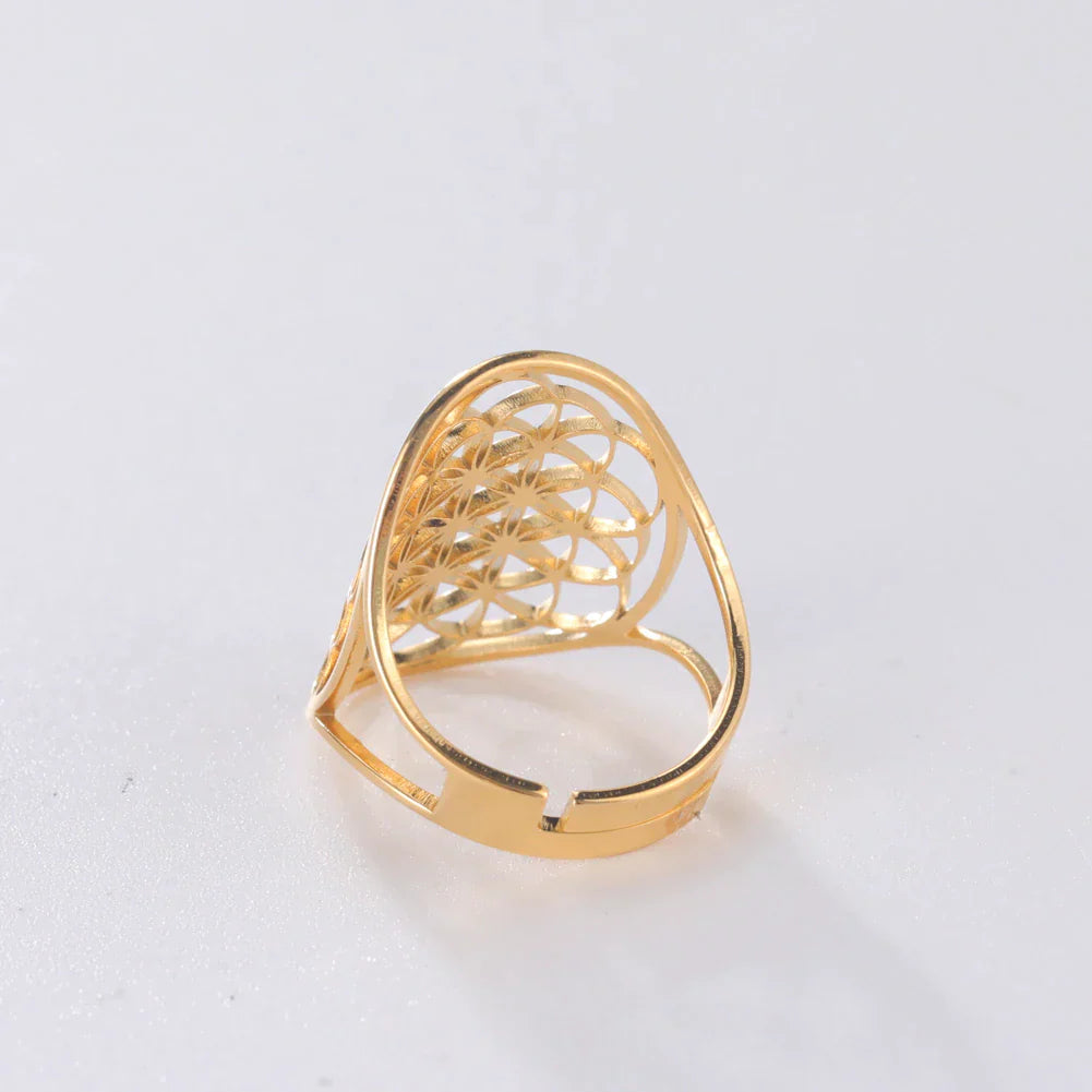 Damen Verstellbarer Ring mit geometrischem Design
