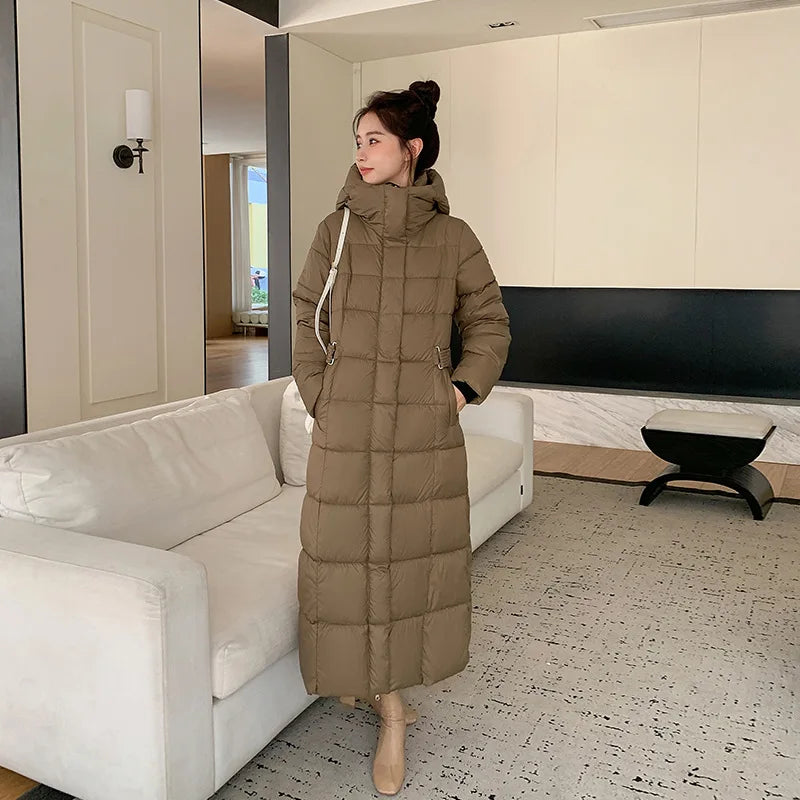 Women's winter down jacket with hood