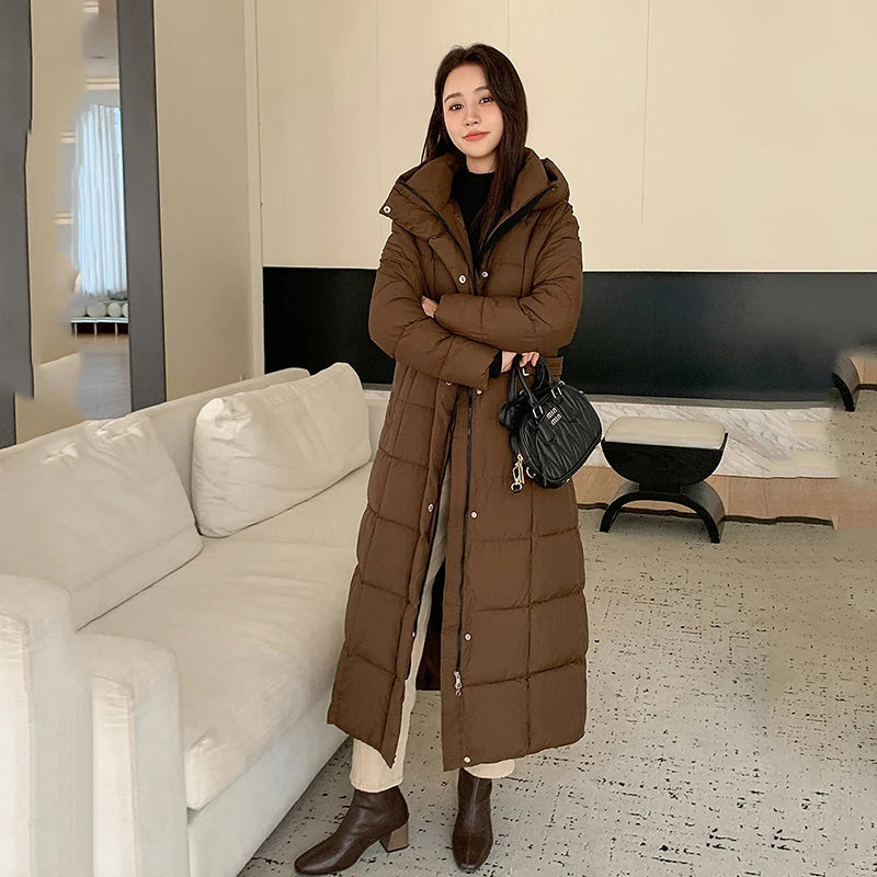 Women's winter down jacket with hood