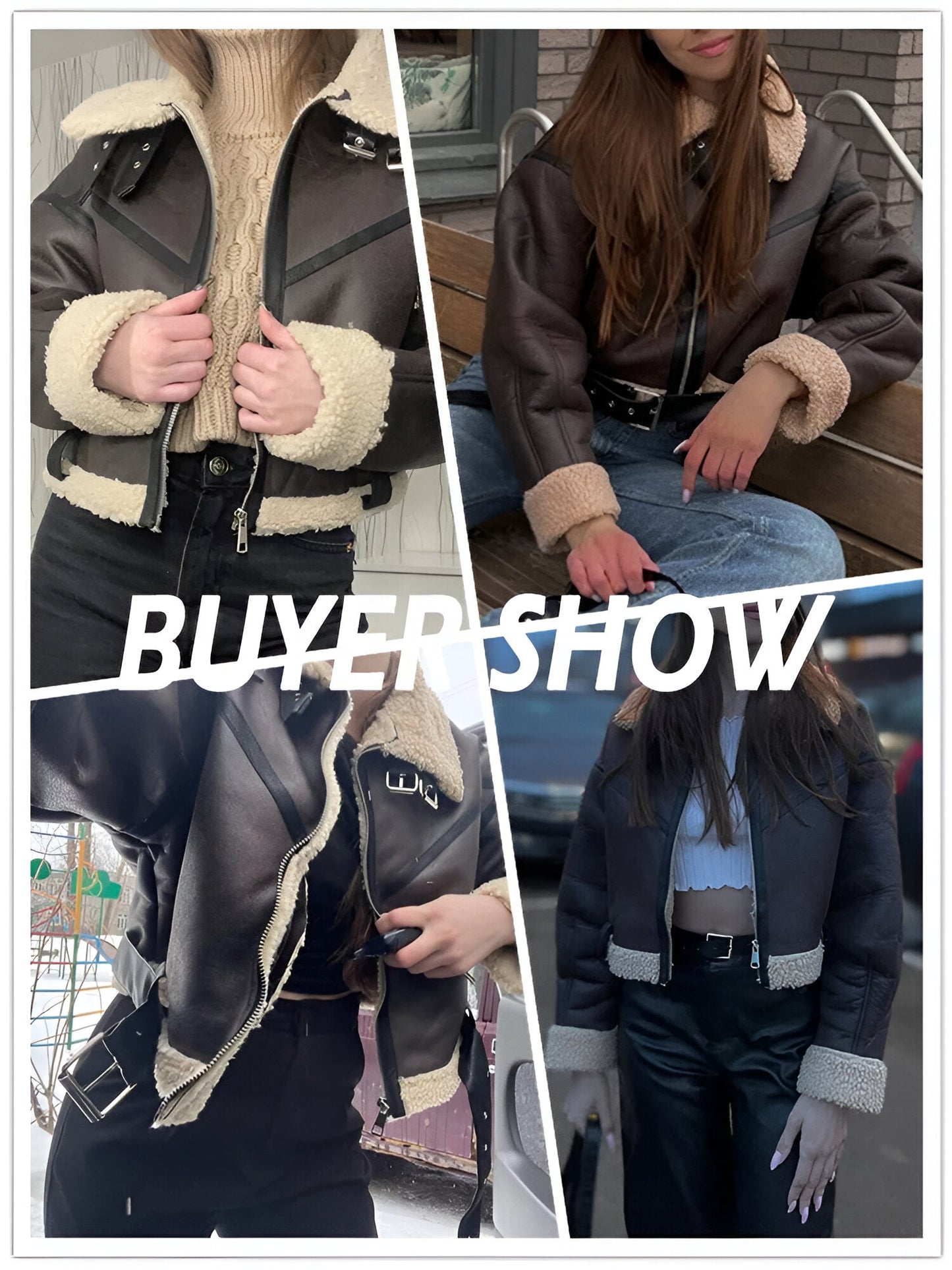 Damen Winterjacke aus Kunstleder