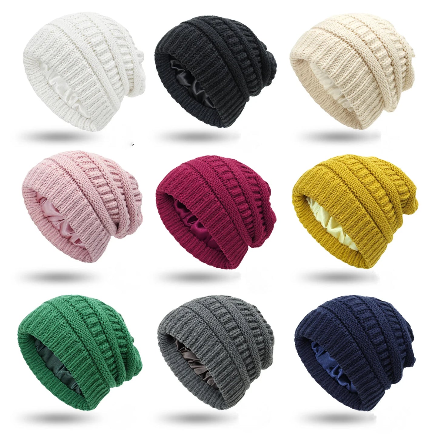 Damen Winterstrickhut aus Satin