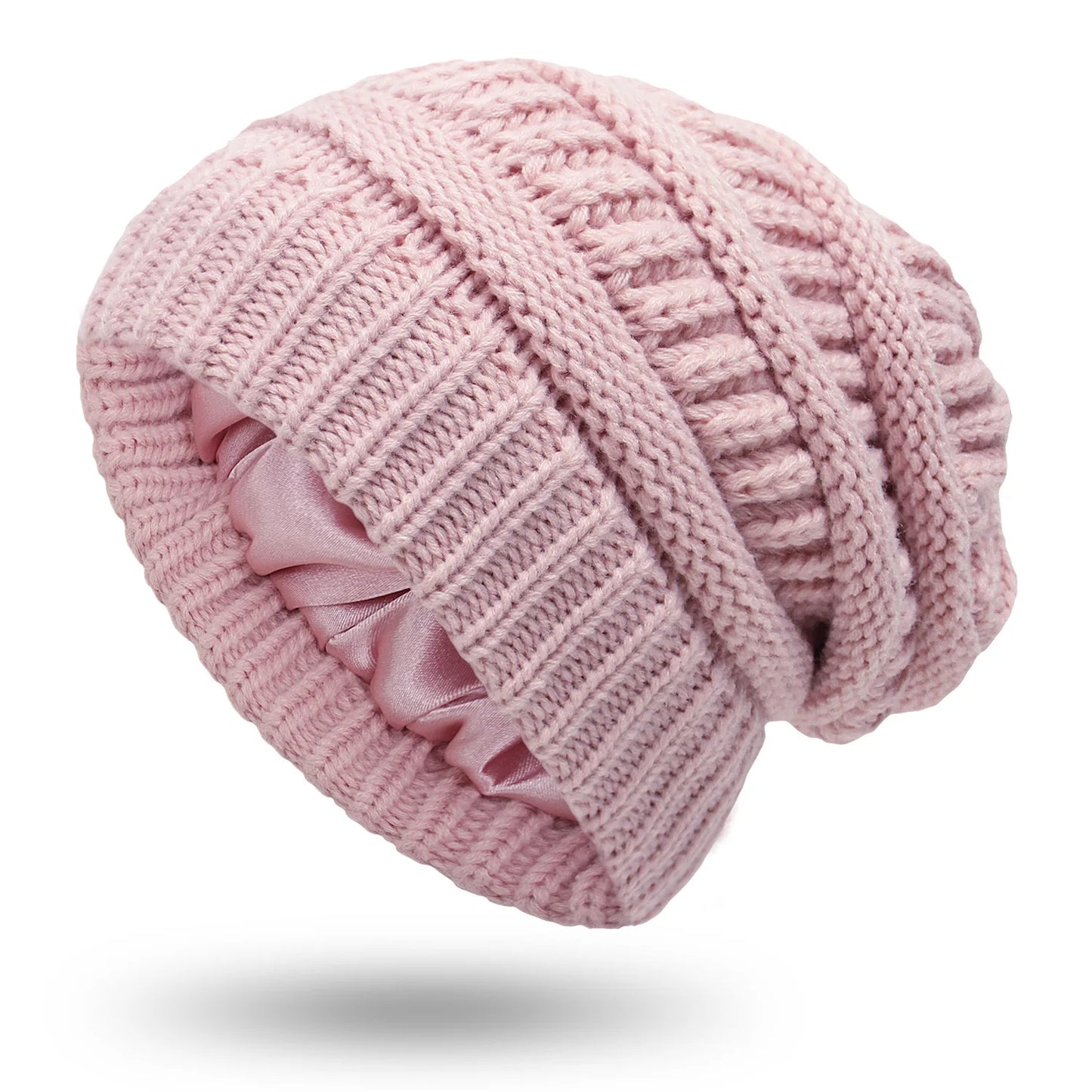 Damen Winterstrickhut aus Satin