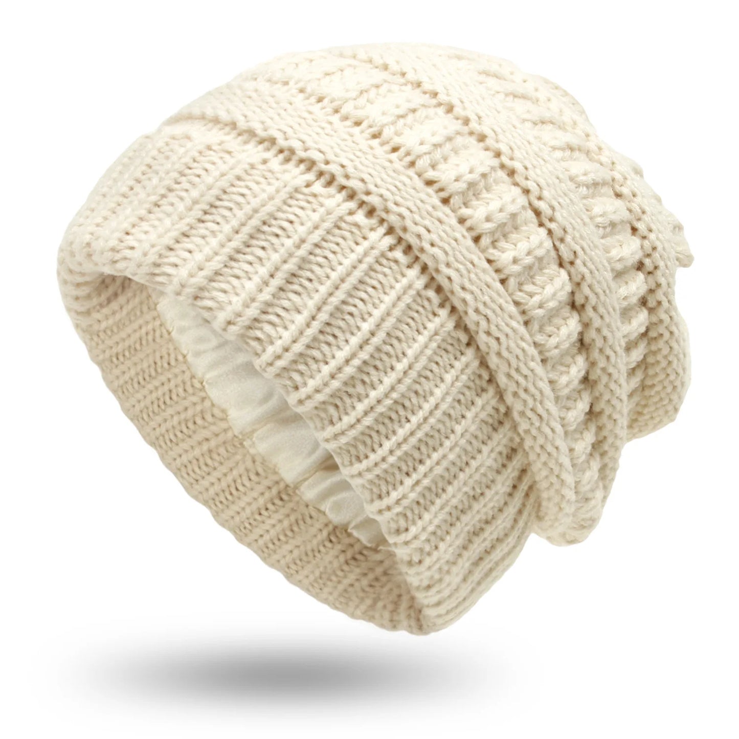 Damen Winterstrickhut aus Satin