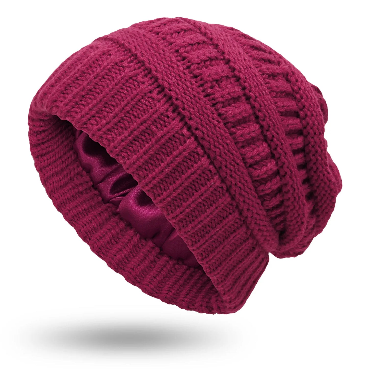 Damen Winterstrickhut aus Satin
