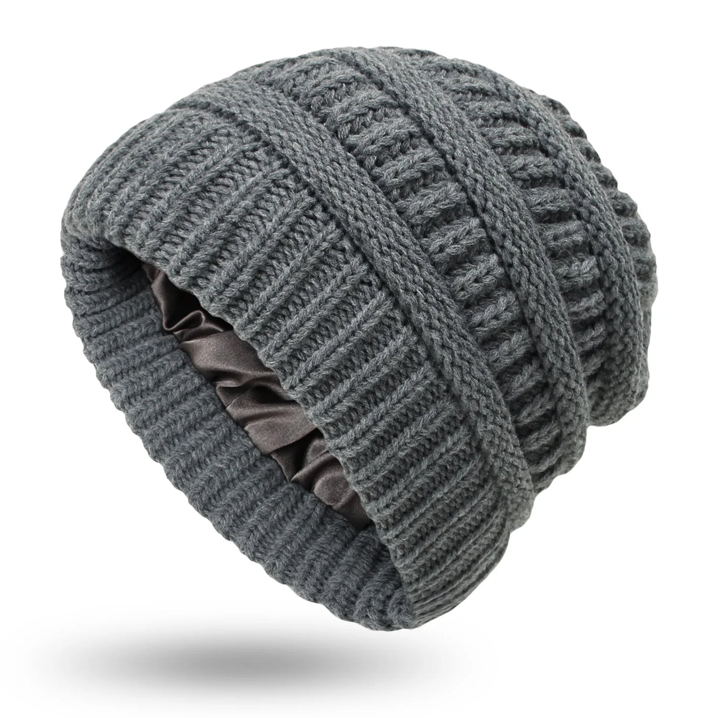 Damen Winterstrickhut aus Satin