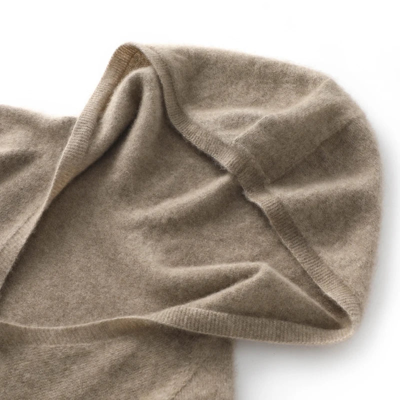 Damenpullover Mit V-Ausschnitt und Kapuze