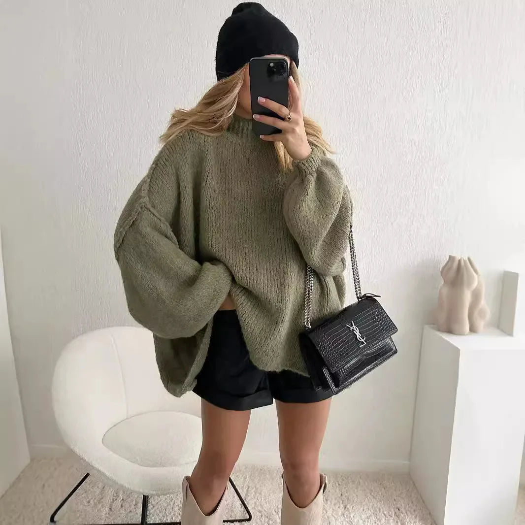 Damenpullover mit Halbkragen