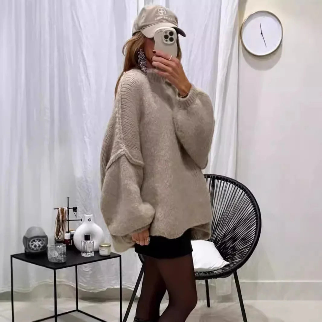 Damenpullover mit Halbkragen