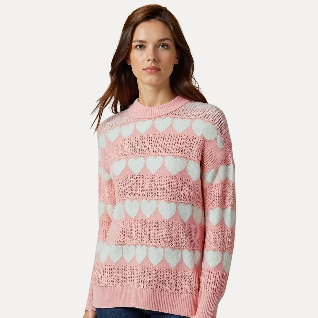 Damenpullover mit Herzdesign