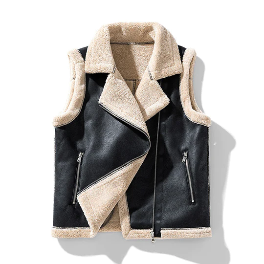 Beatrix | Ärmelose Jacke mit Pelz für Damen