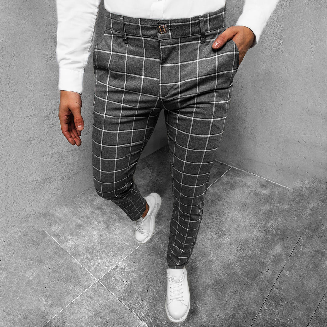 Variant image for Herren Chino Hose Karierter Schnitt Größe M Baumwolle-16