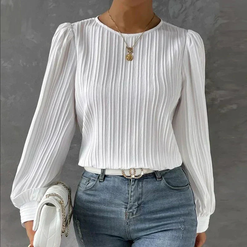 Variant image for Beatrix | elegante Bluse für Damen mit Faltenstruktur aus Baumwolle-1