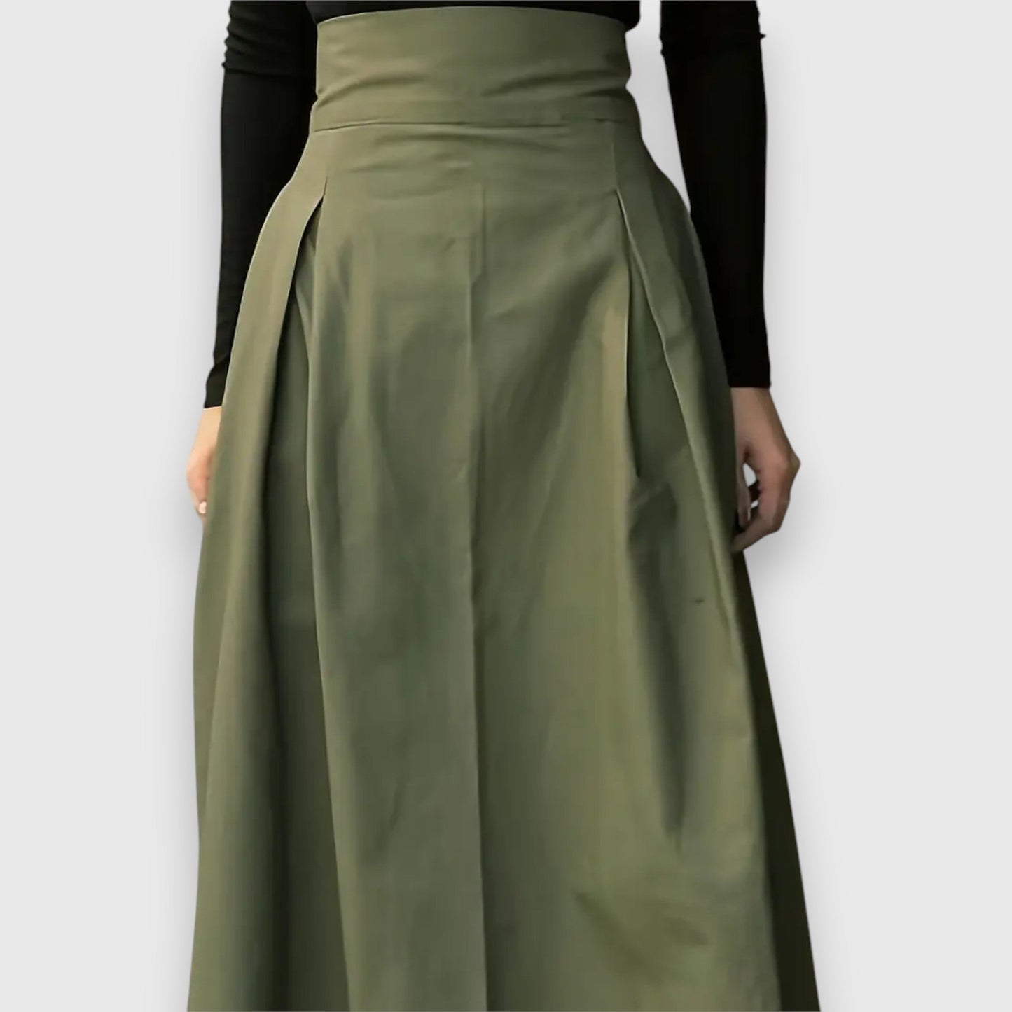 Elegante A-Linie Midi-Spitze mit Taillengürtel