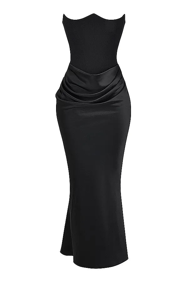 Elegant evening dress Bianca with corset top