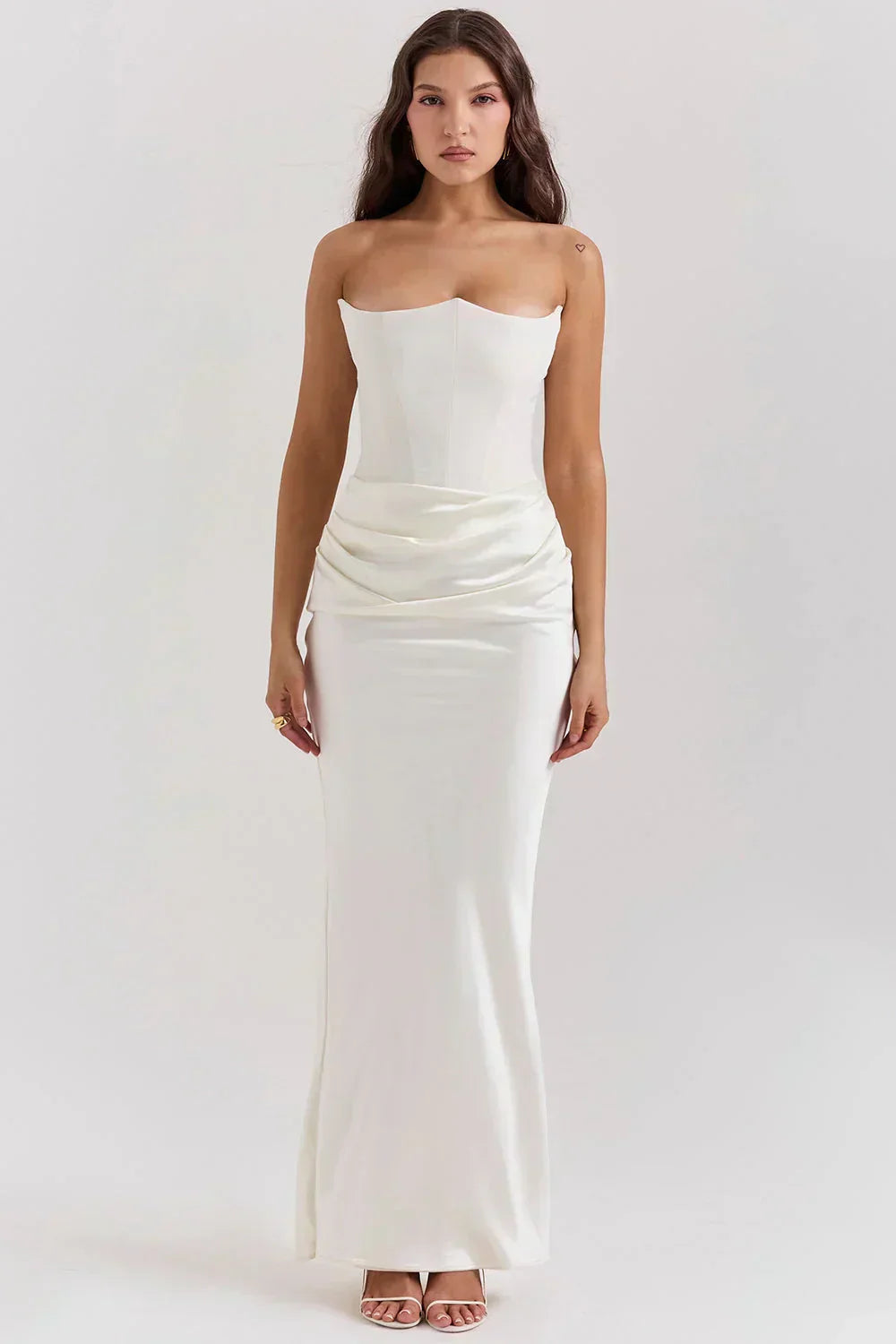 Elegant evening dress Bianca with corset top
