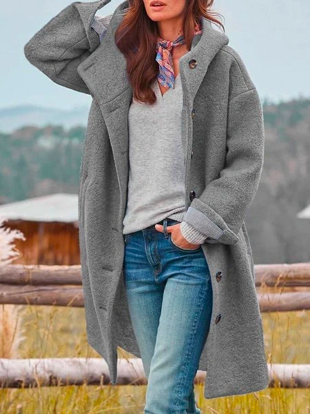 Elegante Damen-Kapuzenjacke für Herbst und Winter