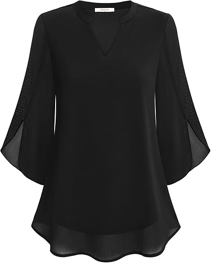 Elegante Damenbluse mit 3/4 Ärmeln