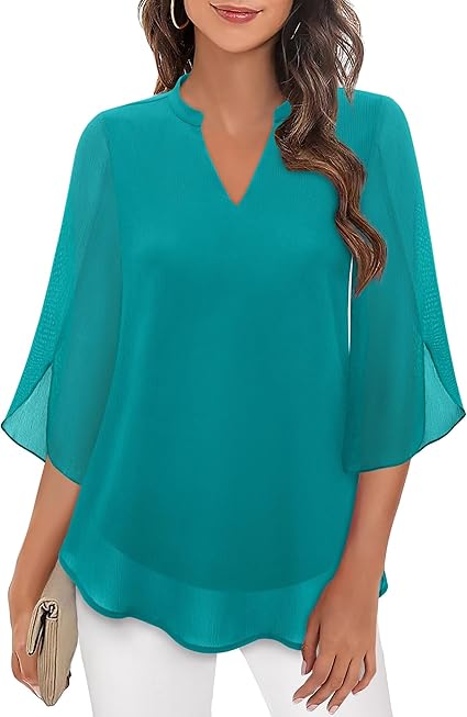 Elegante Damenbluse mit 3/4 Ärmeln