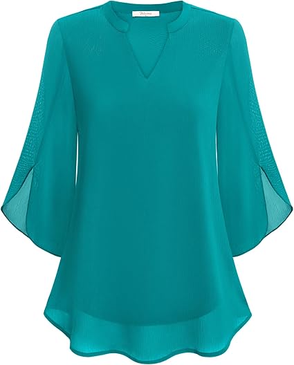 Elegante Damenbluse mit 3/4 Ärmeln